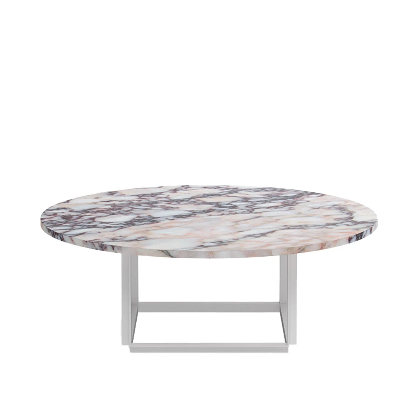 New Works - Florence Coffee Table Ø90 / White Viola Marble - Soffbord - New Works Studio - Vit - Metall/Sten