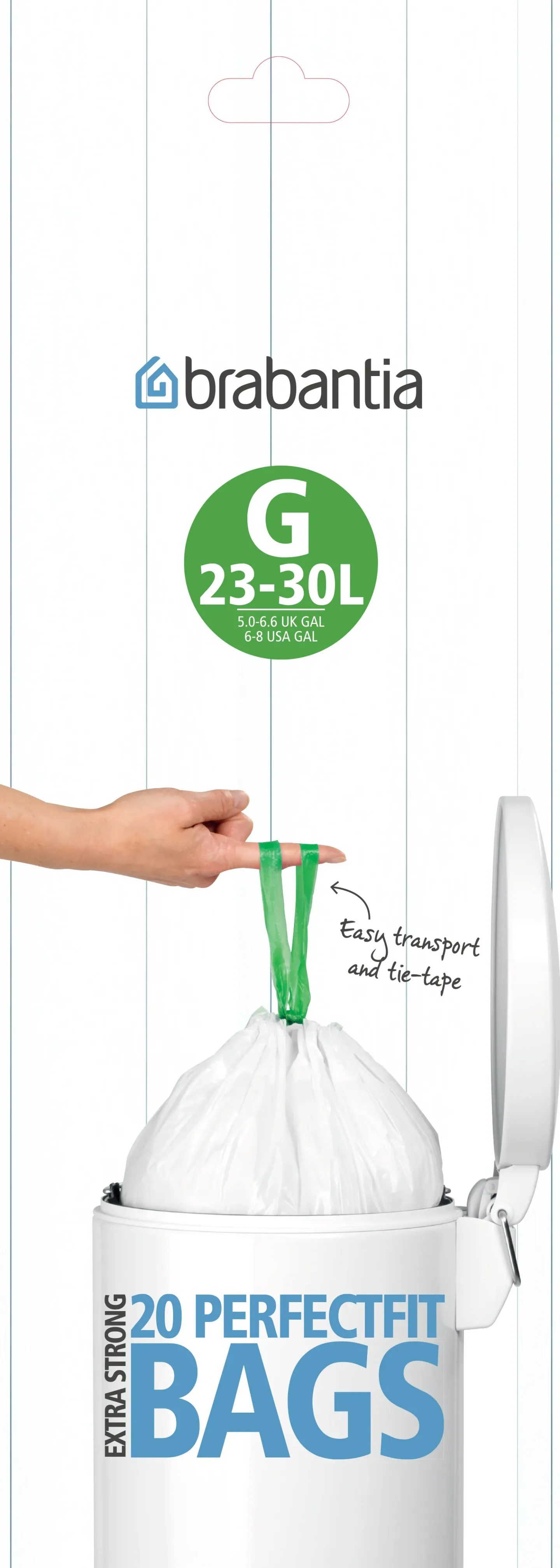 Brabantia Müllbeutel G für Eimer von 23-30 Liter 20 Beutel/Rolle 23-30 L