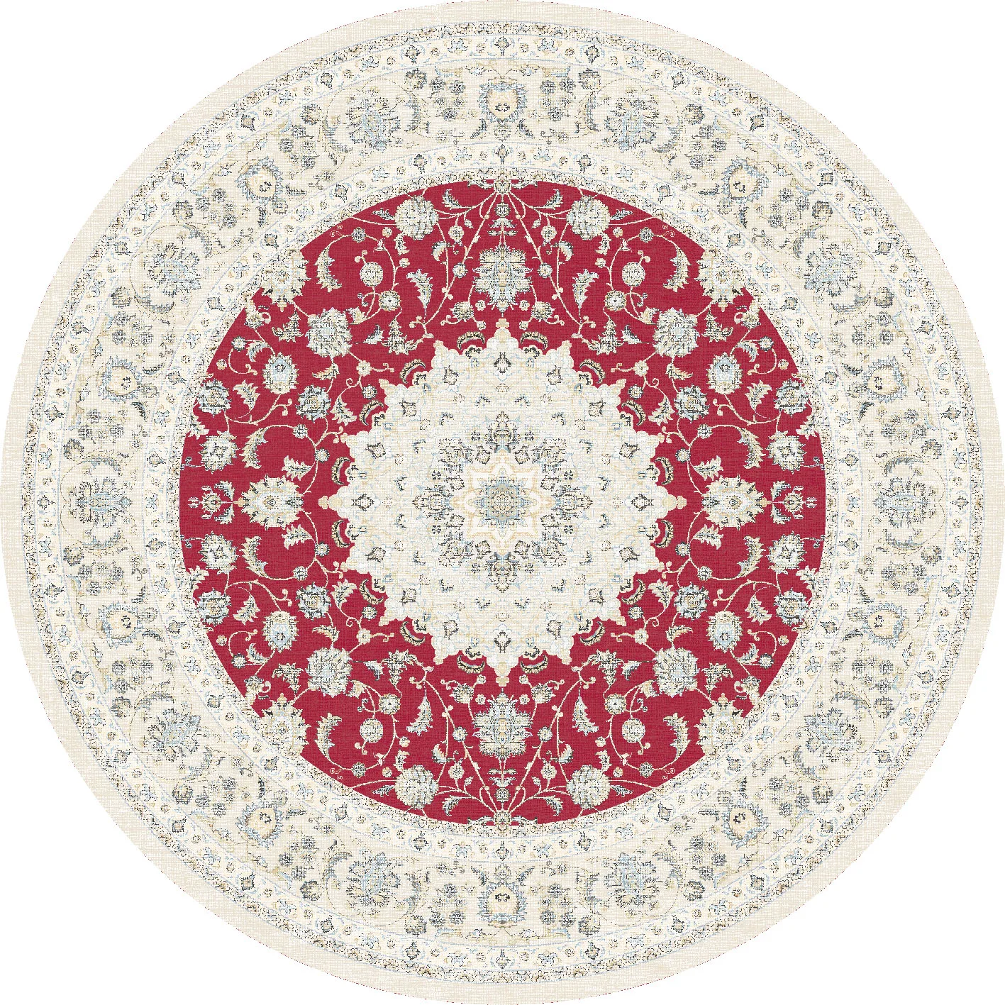 Rundt teppe - Arabella (rød) (Størrelse: Ø 160 cm)