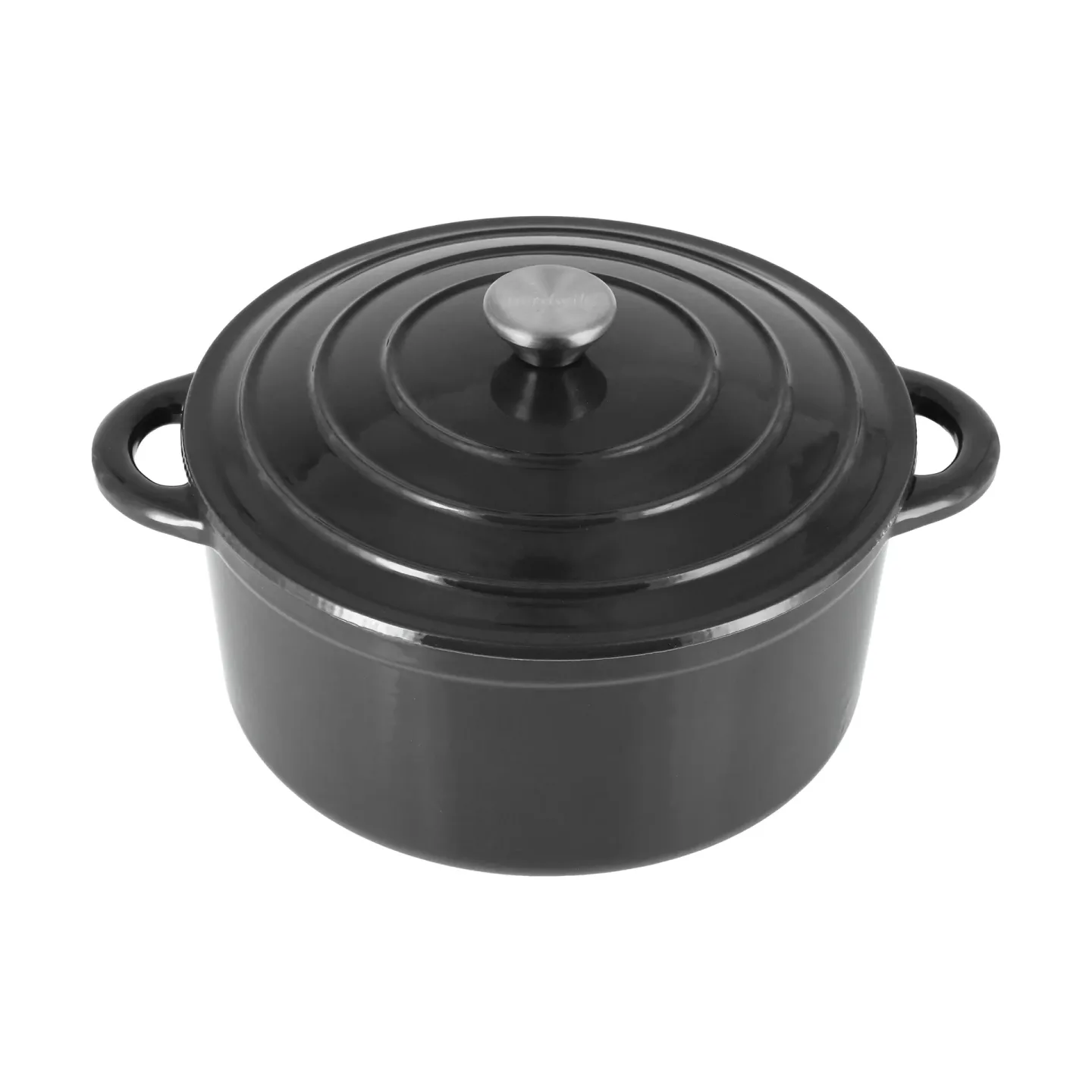 Nordwik Nordwik Gusseisentopf rund 5 l Schwarz-silber