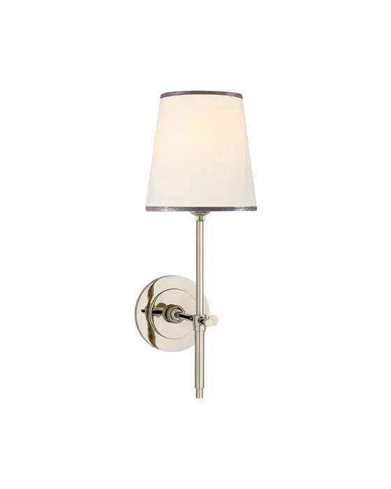 Bryant væglampe nickel/hør & sølv