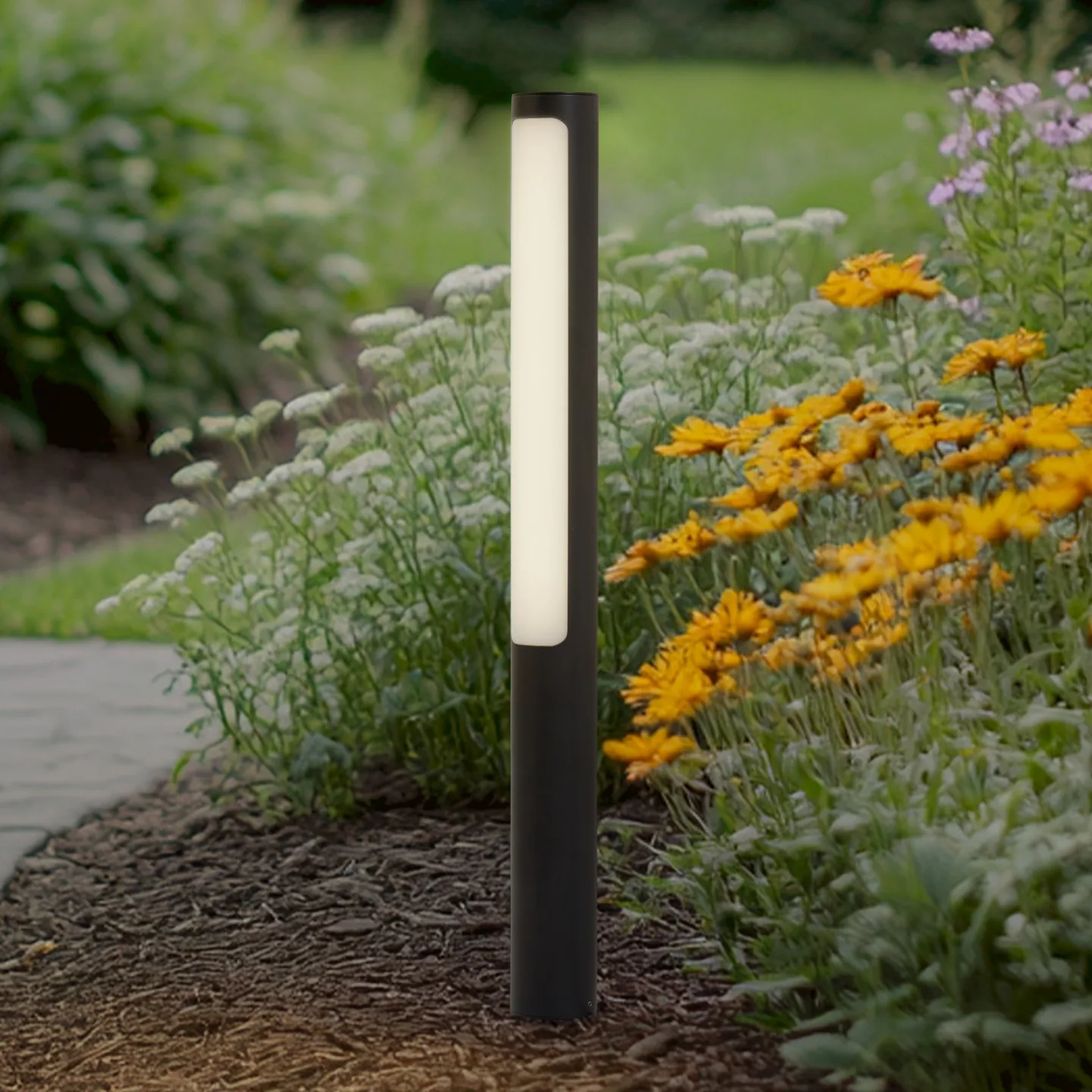 Tuberia LED Bollard Mörk Grå - Lucande - Terrass - Modern - Aluminium - Med en ljuskälla