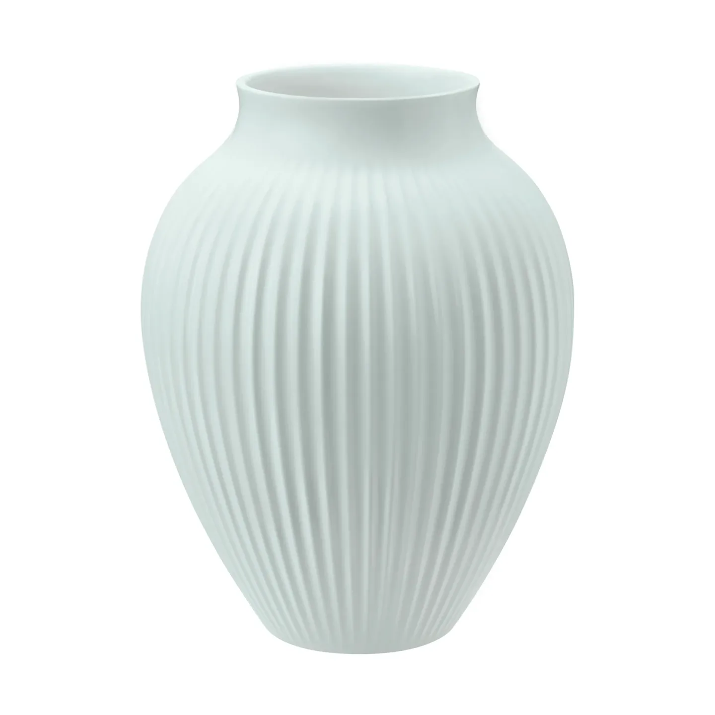 Knabstrup Keramik Knabstrup Vase geriffelt 20cm Ice blue
