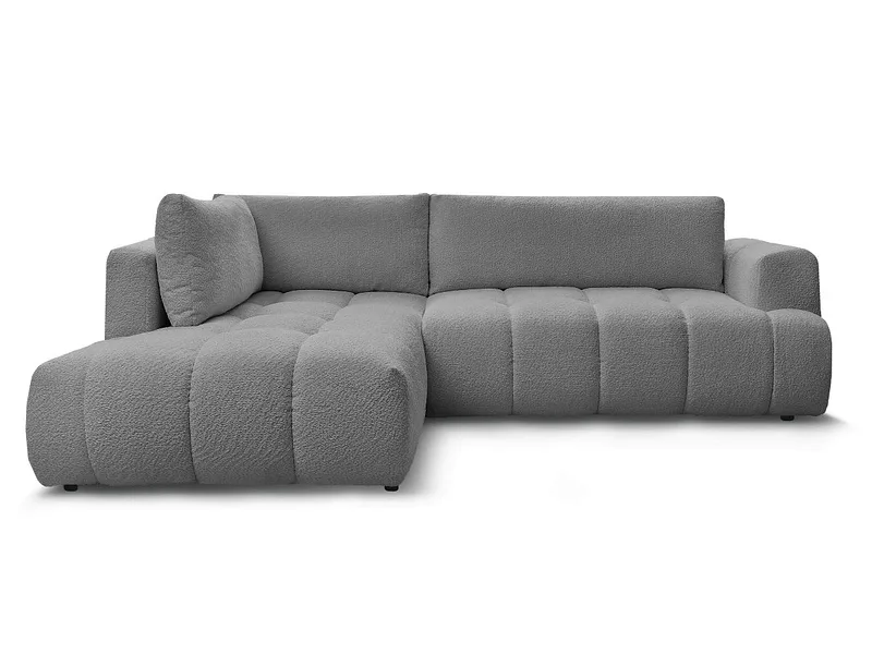 Ecksofa BOBOCHIC FUJI Boucle-Stoff dunkelgrau