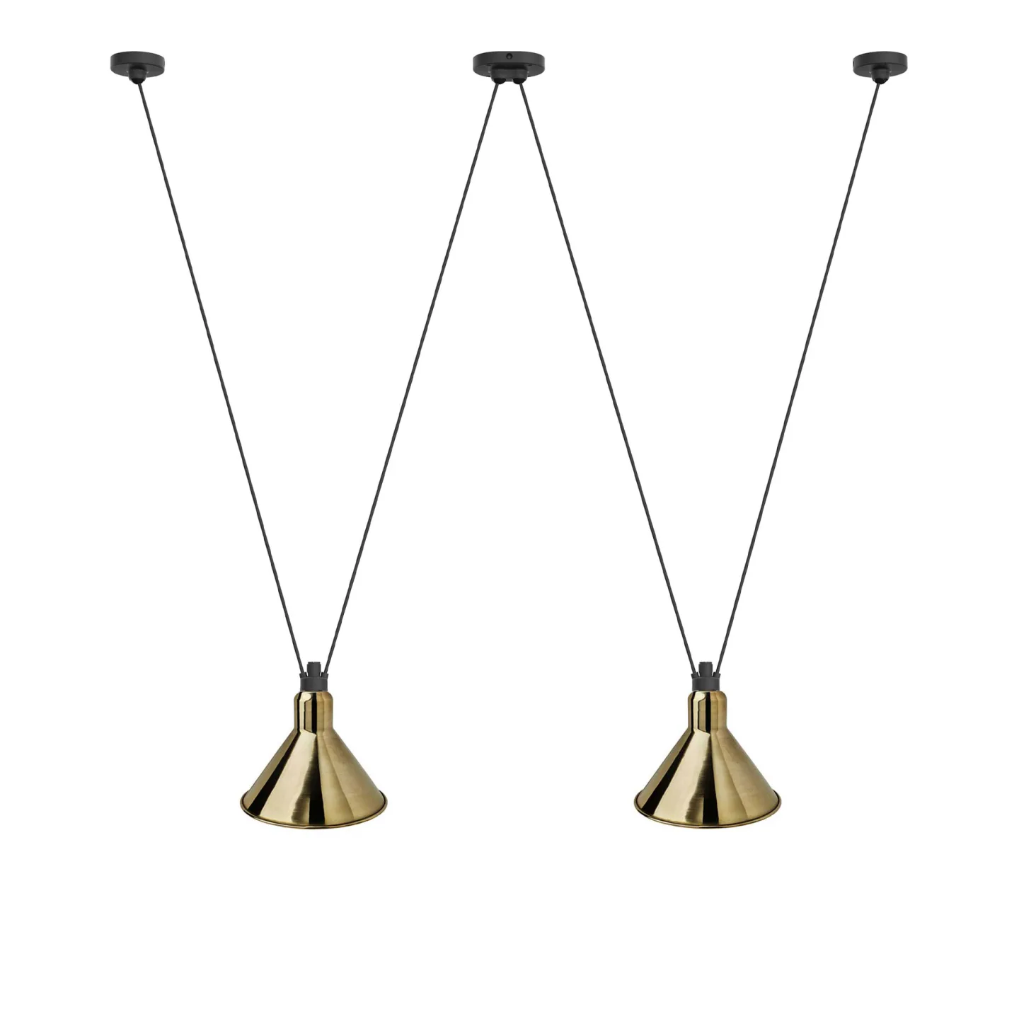DCWéditions - Les Acrobates De Gras 324 L Conic Brass - Pendellampor - Bernard-Albin Gras - Guld