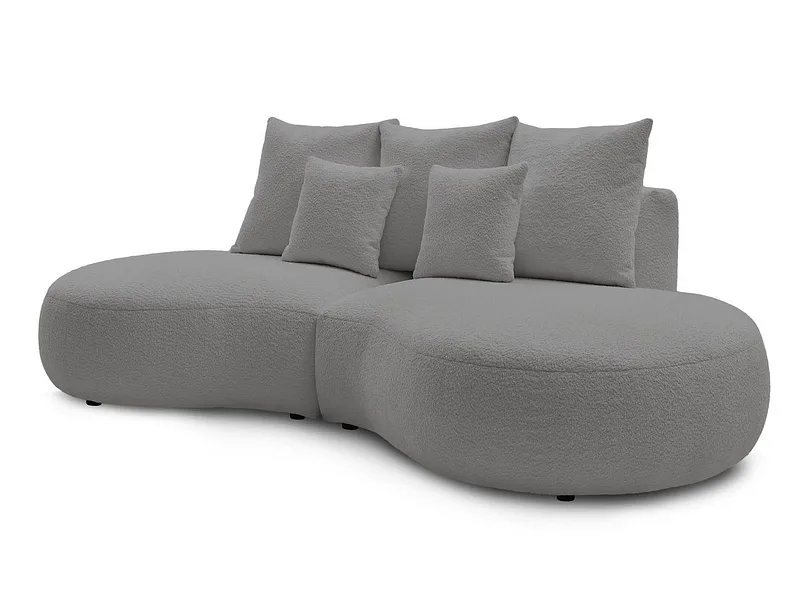 3er Sofa BOBOCHIC SAINT-GERMAIN Boucle-Stoff hellgrau