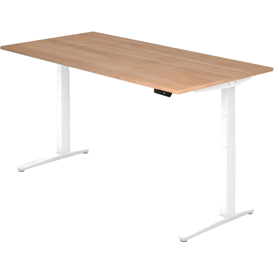 Schreibtisch Office Nussbaum/weiss Holzwerkstoff B 200 T 100 cm