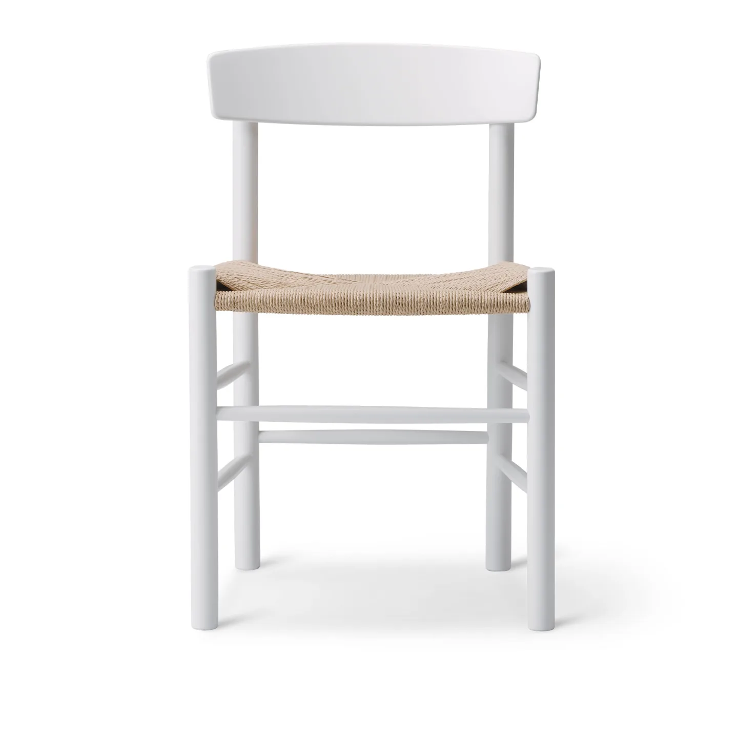 Fredericia Furniture - Mogensen J39 Chair, Vitlackerad Bok, Natur Sits - Matstolar - Børge Mogensen