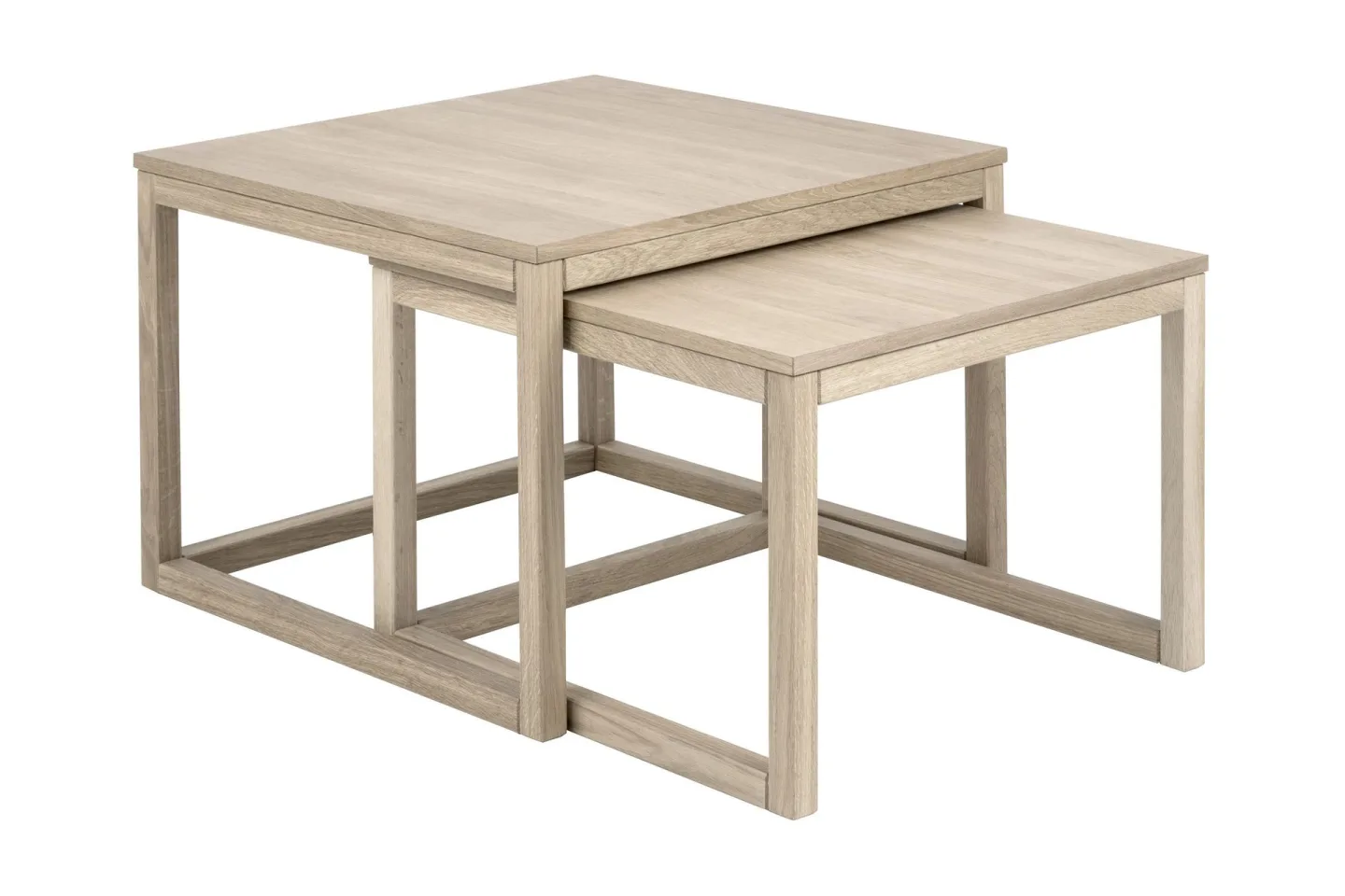 Arnish Satsbord 70 cm 2 Bord - Vitlaserad Ek