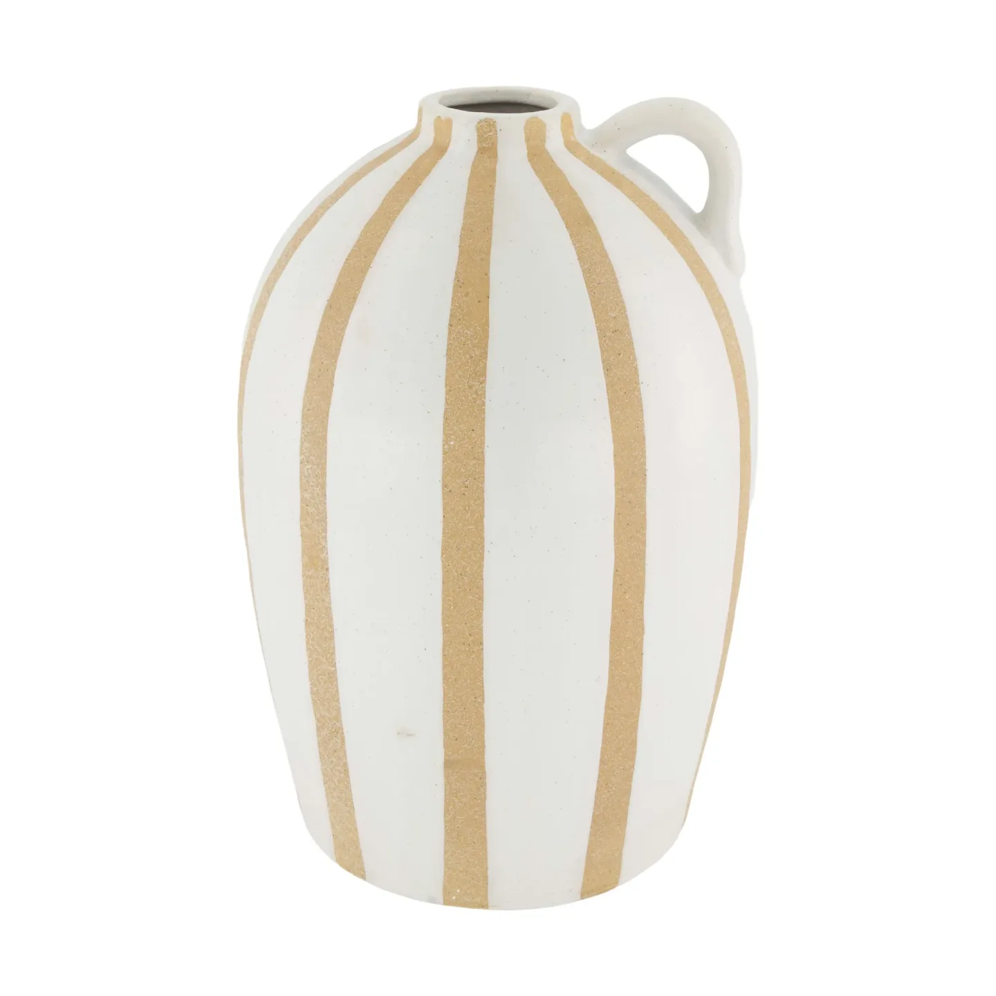 Decofinder Vase Flasche Keramik, Weiss-Braun | Schubiger Möbel