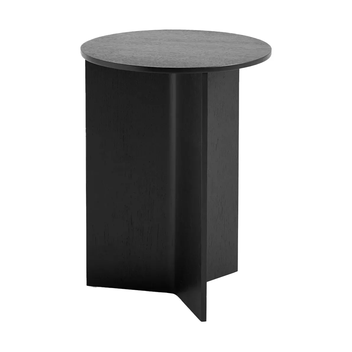 HAY Slit high sidobord Ø35 cm Black lacquered oak