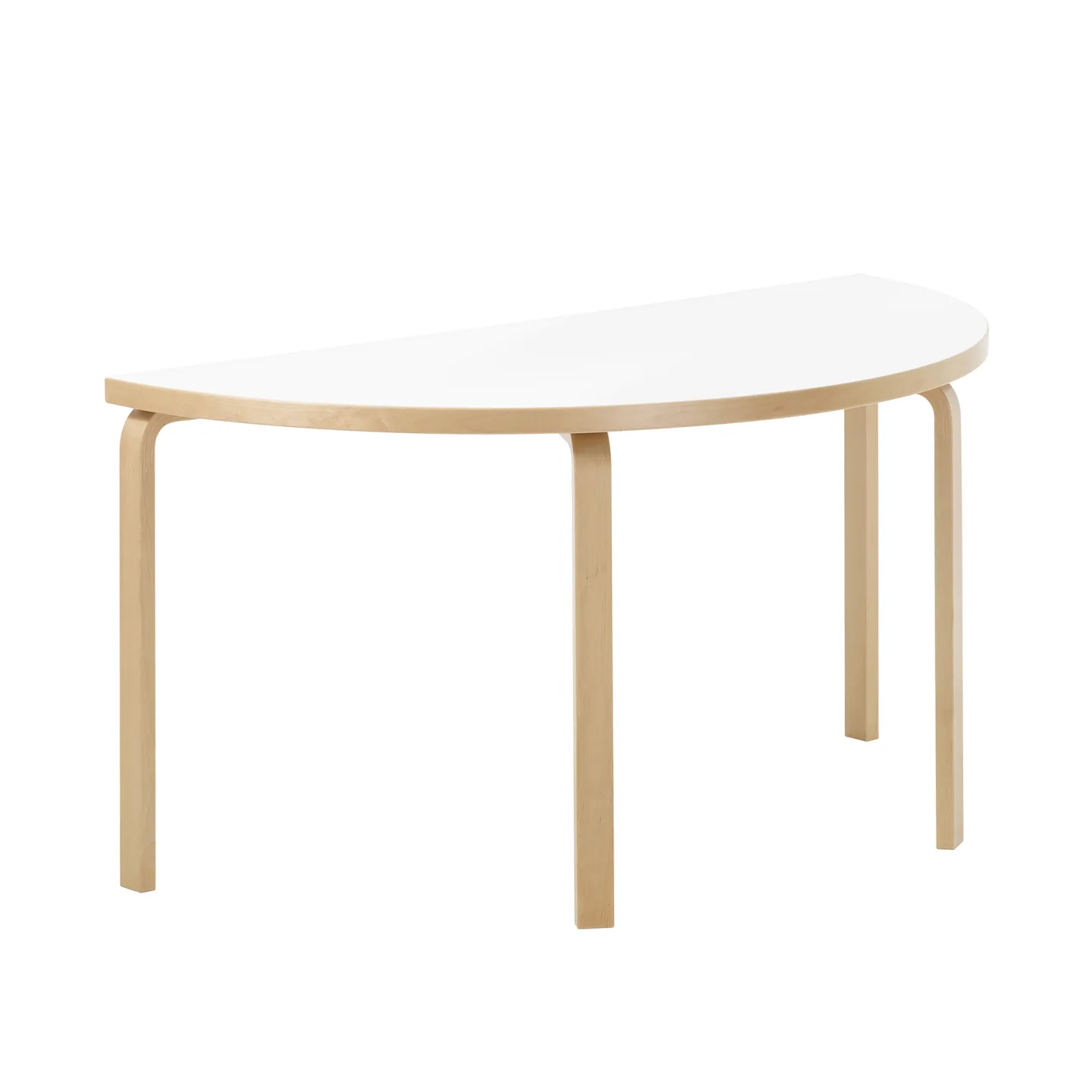 Artek - Aalto bord halvcirkel 96 vit laminat - Matbord - Alvar Aalto - Vit - Trä