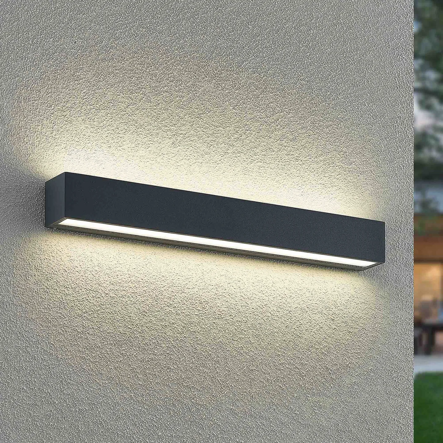 Lengo LED-vägglampa, 50 cm, antracit, upp/ner, CCT - Arcchio - Balkong - Modern - Aluminium - Vinklad