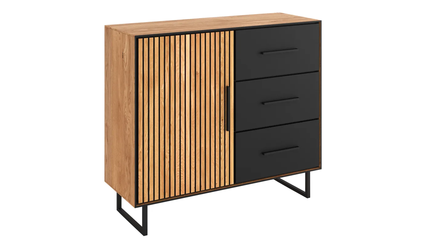 Kommode mit 3 Schubladen Eiche massiv geölt 108 x 40 cm - BELLA