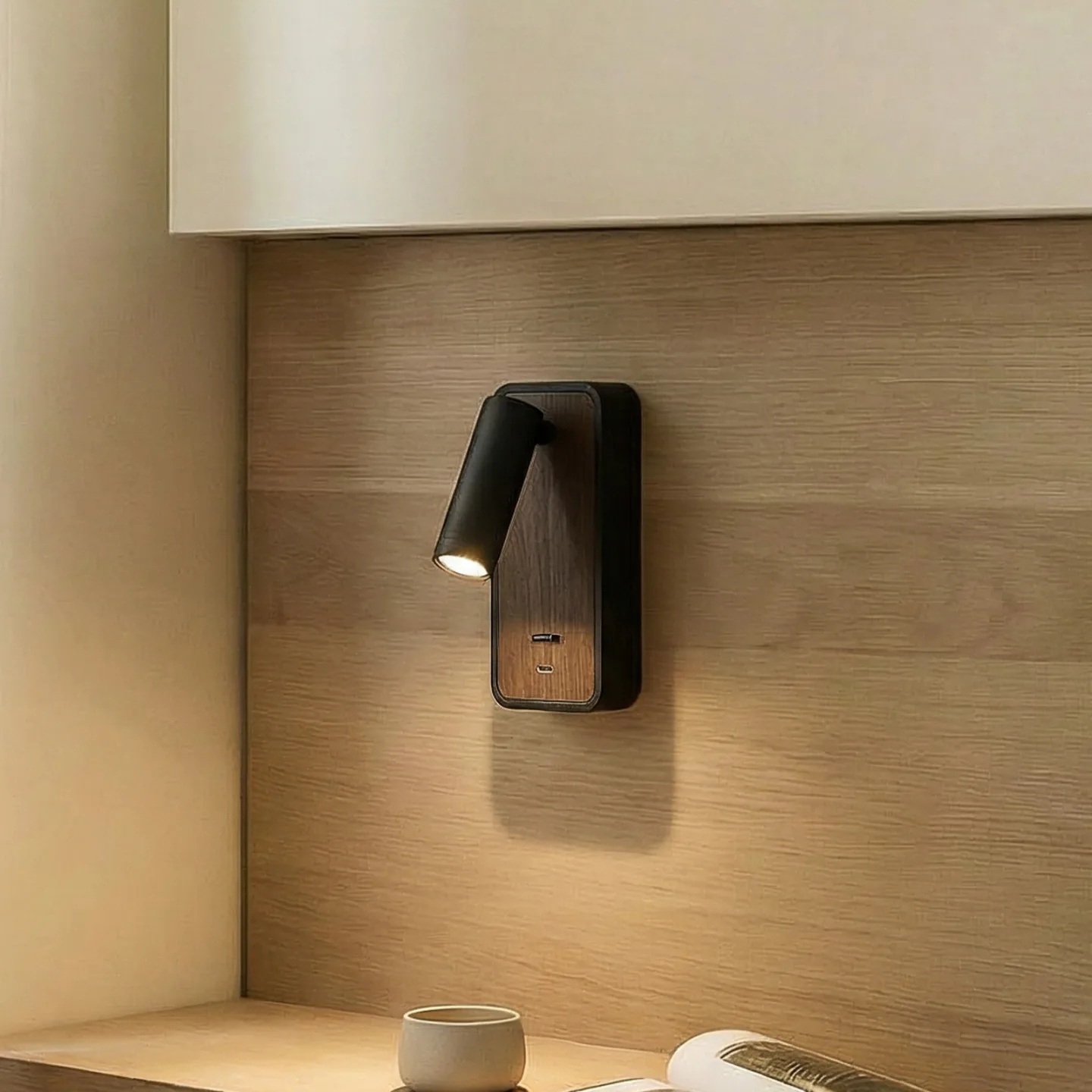 Tallis LED-vegglampe, svart, USB-C, bevegelig - Lindby - Stue - Moderne - Metall - Kantet