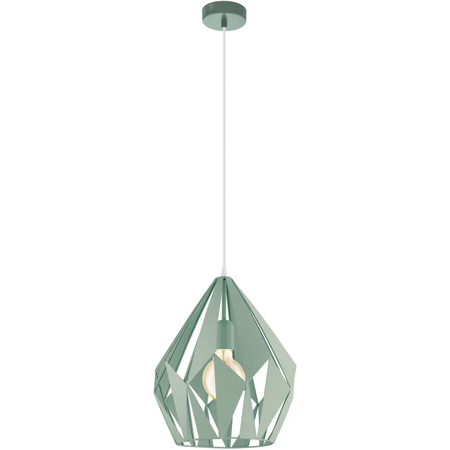 Pendellampe Carlton-P Grün Stahl 150 cm - Farbe: pastellgrün