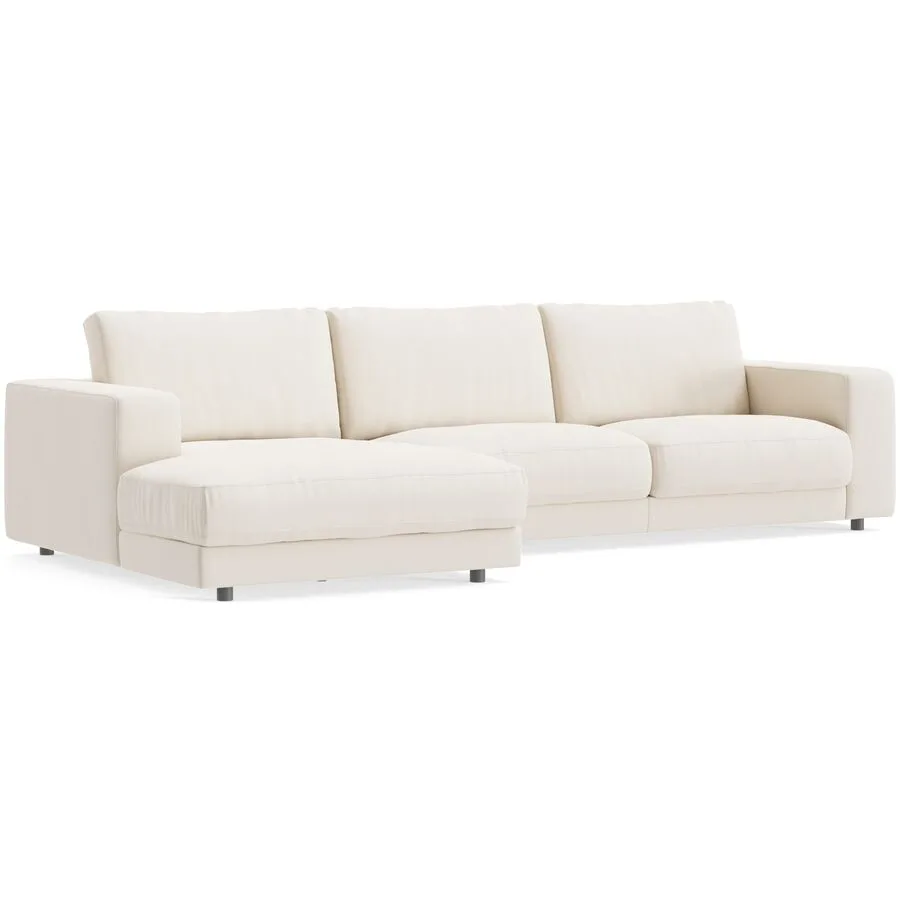 Ecksofa Ava Links Bezug: 100% Polyester nature B 320 T 170 cm - Möbel Konfigurator: Traummöbel individuell zusammenstellen