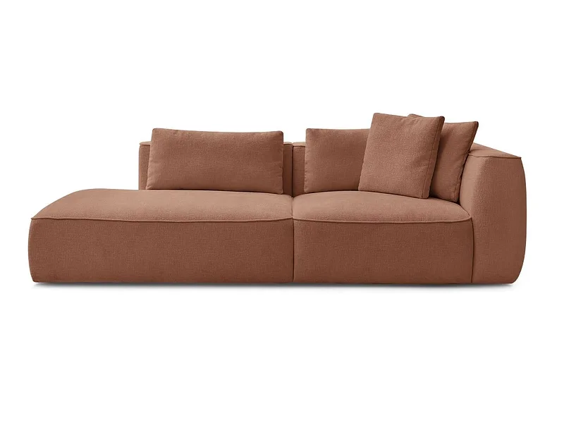 3er Sofa BOBOCHIC LEOPOLD Stoff mit Textur orange