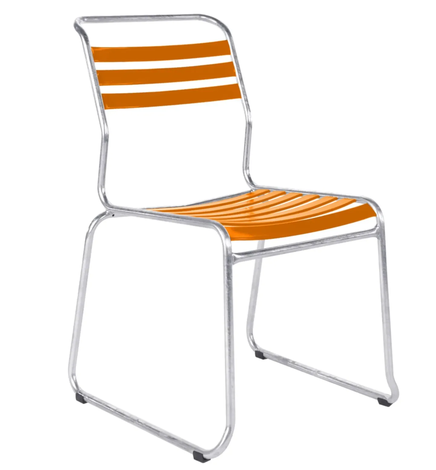 Schaffner Kufen-Lättli-Stuhl Säntis Feuerverzinkt Orange | Schubiger Möbel