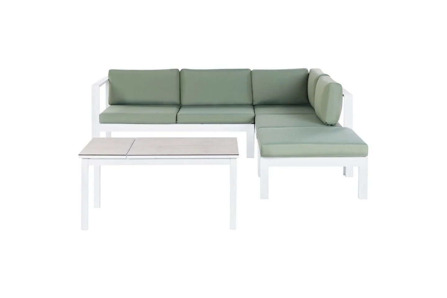 Loungegrupp 5-sits Messina Grön/vit/grå - Grön/vit/grå
