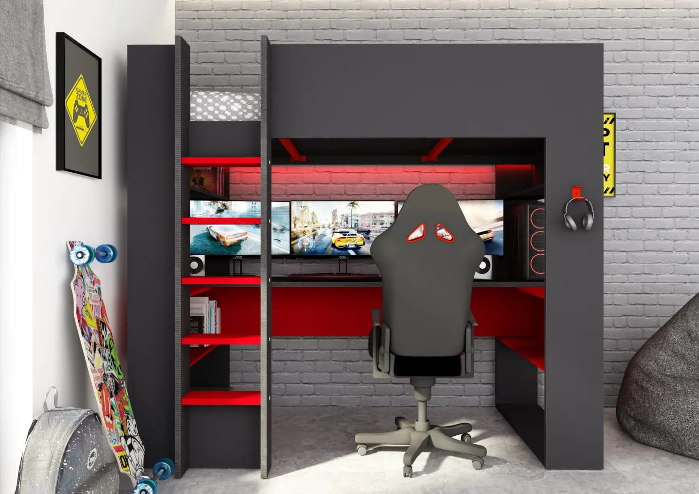 Drømmerom - Loftseng High Ultimate Gamer 90x200