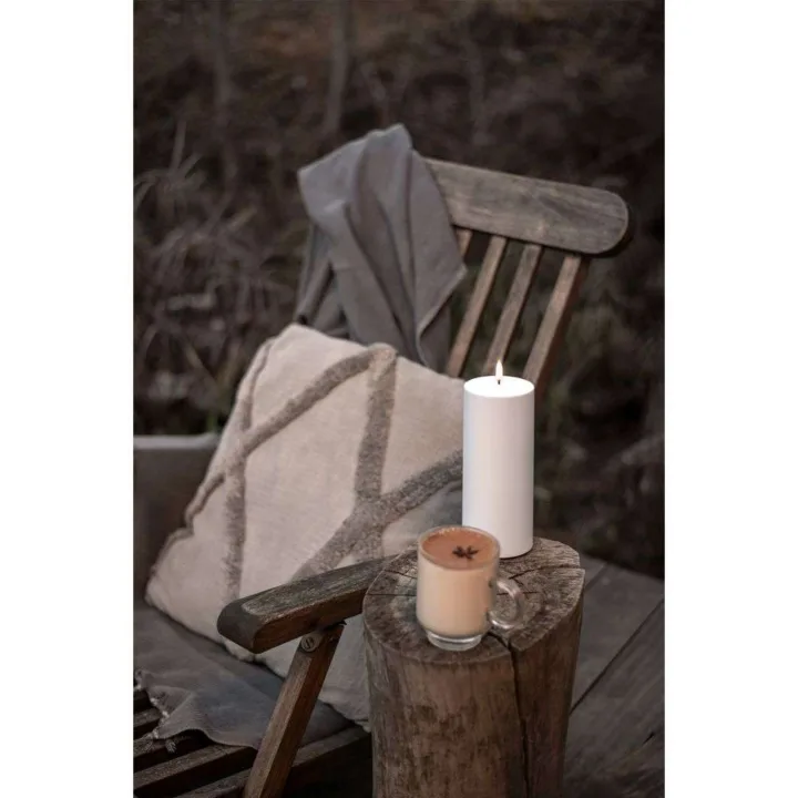 Outdoor Søyle Stearinlys LED 8,4x20 cm Hvit - Uyuni Lighting - Terrasse - Plast