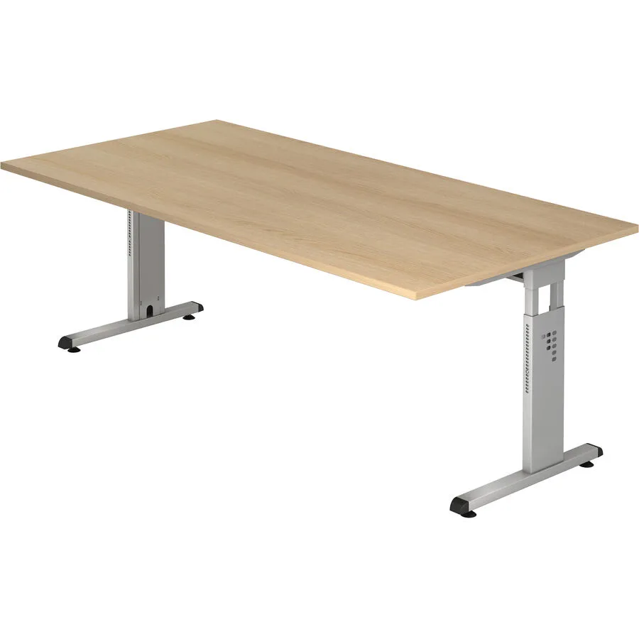 Schreibtisch Office eiche Holzwerkstoff Höhenverstellbar B 200 T 100 cm