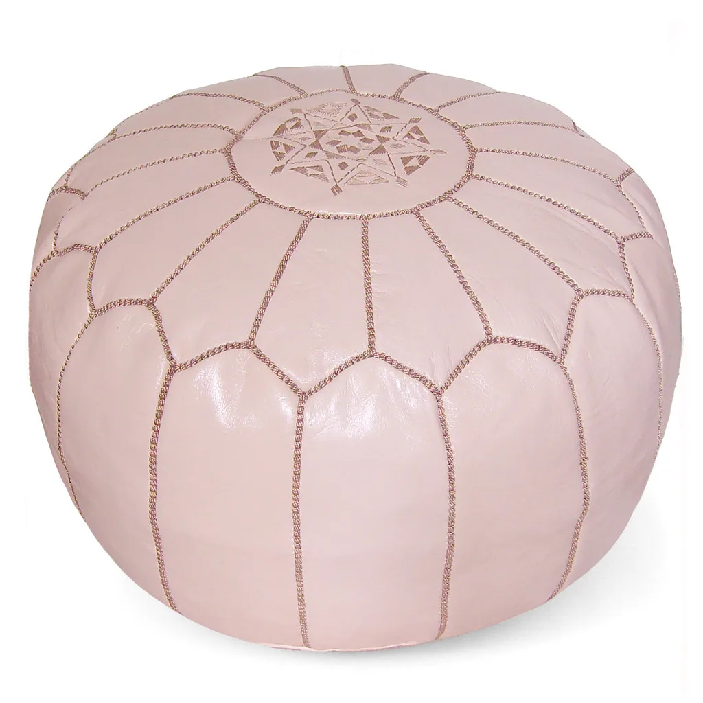 Sittepuff - Marokkansk skinnpuff (rosa beige)