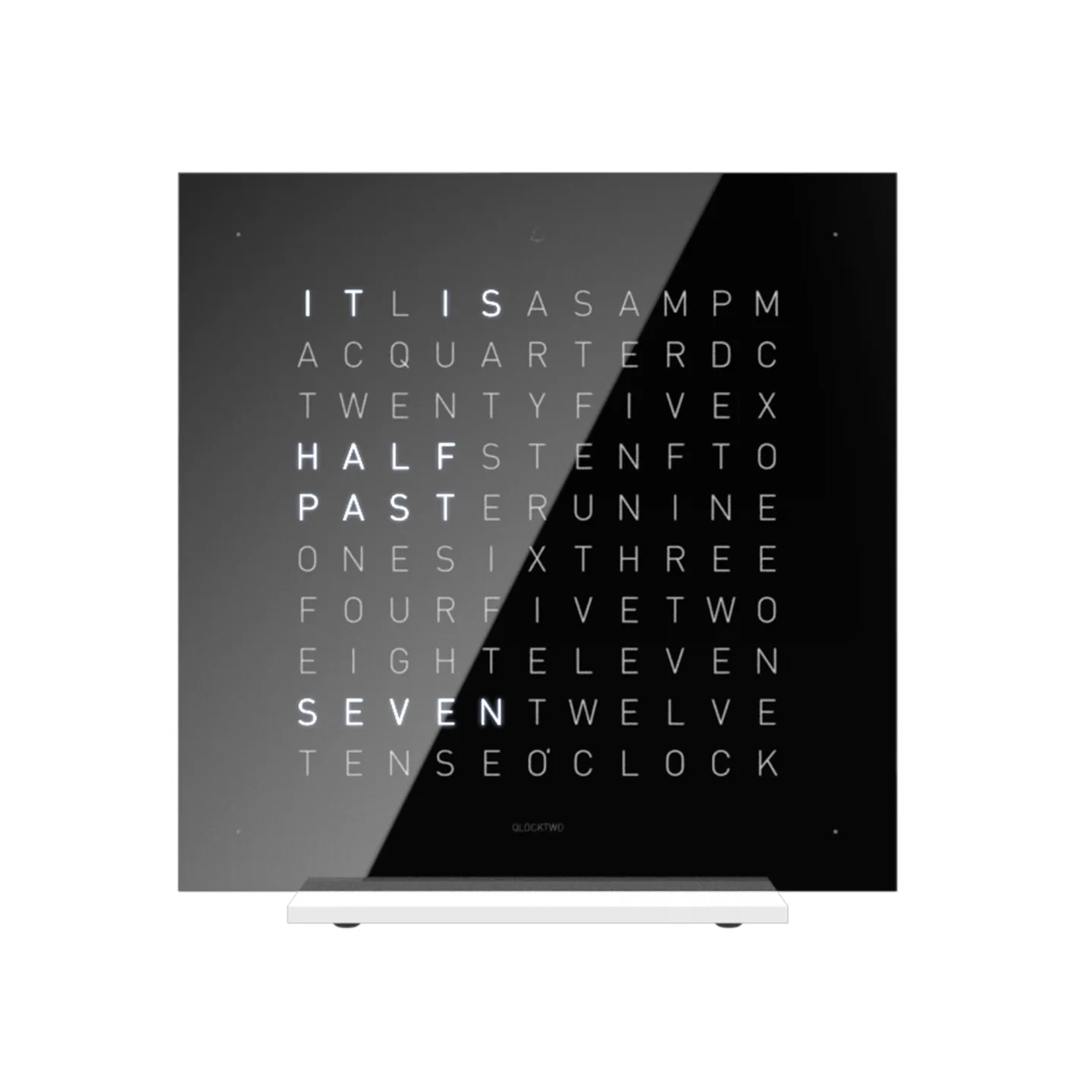 Qlocktwo - Earth 13,5 Pure Black Ice Tea White Corpus – English - Klockor - Biegert & Funk - Svart