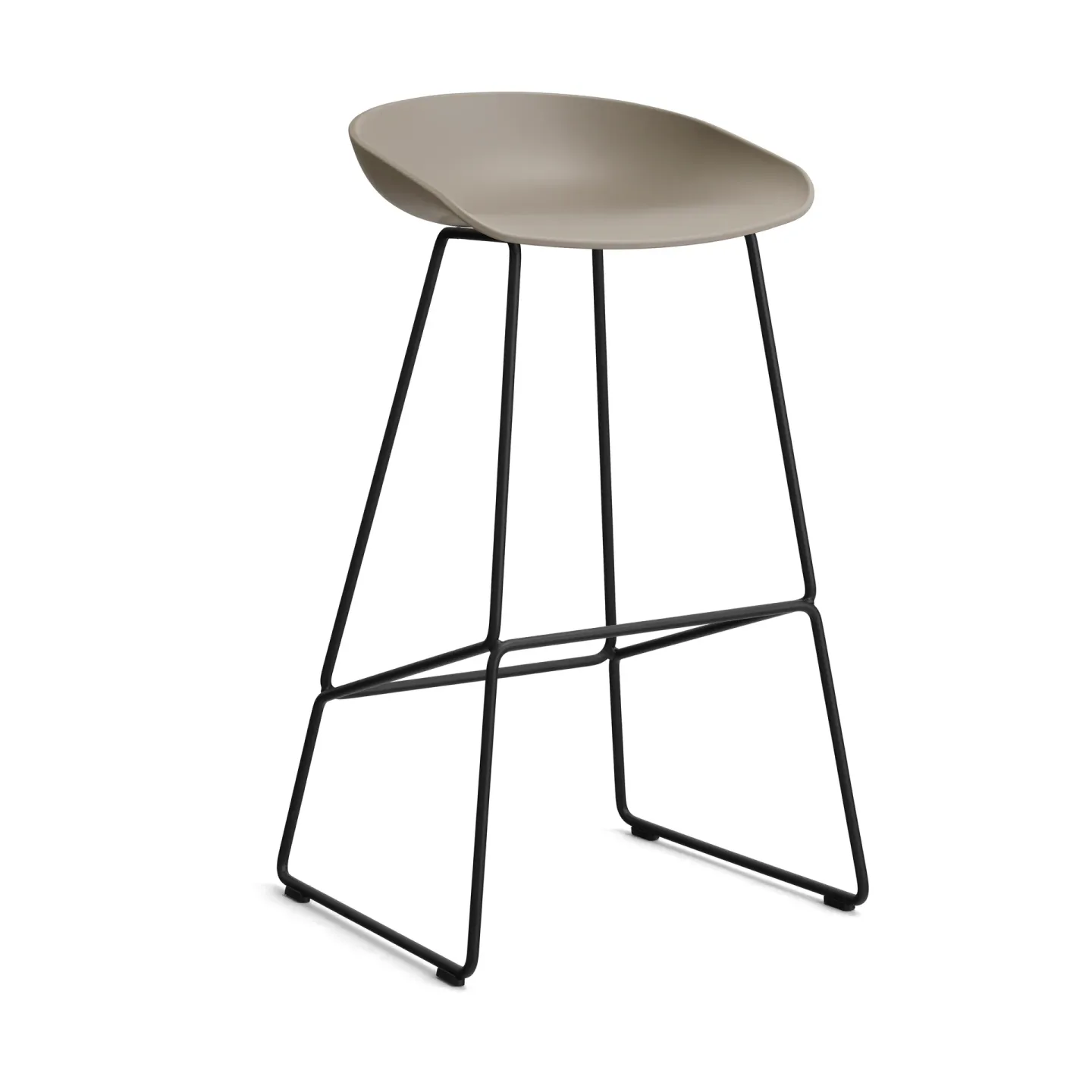 HAY About a Stool 38 High Barhocker 2.0 Khaki-schwarzes Stahlgestell