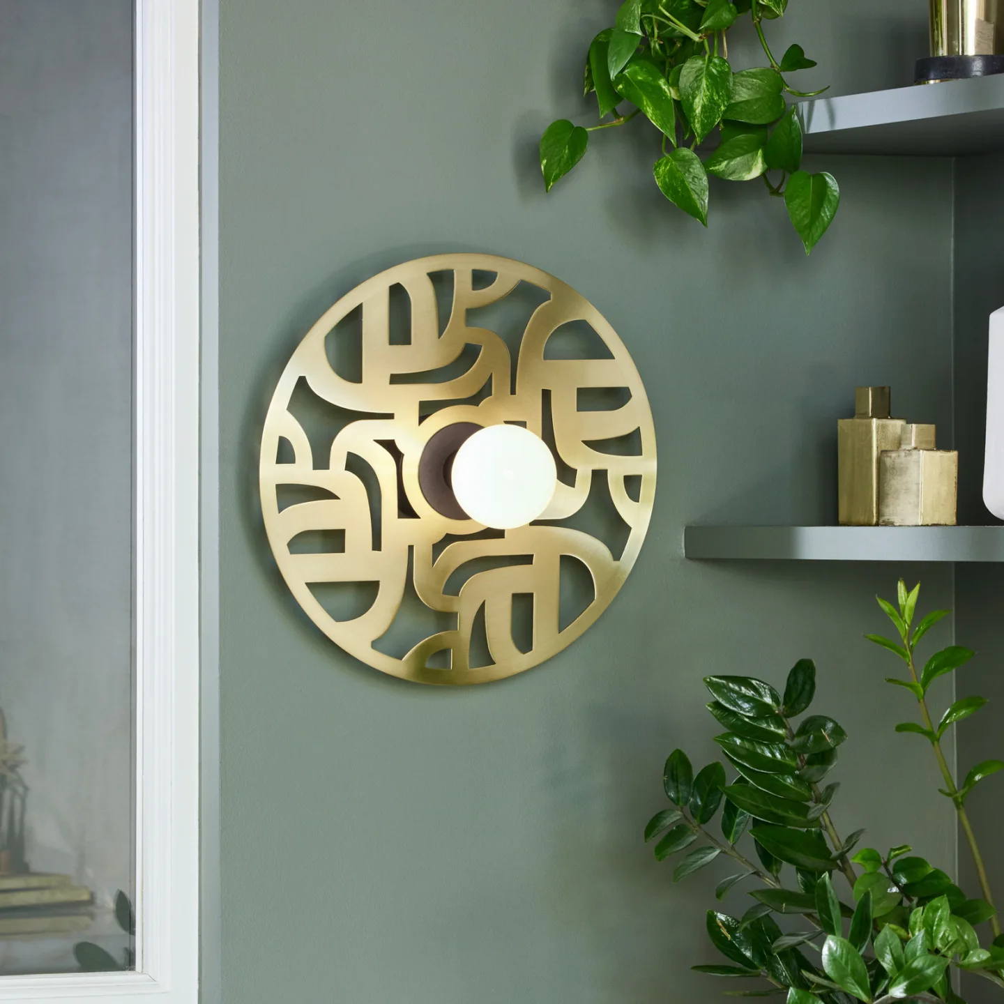 Labyrinthe Wandlampe, Ø 40 cm messing - MARKET SET - Wohnzimmer - Design - Metall - Rund