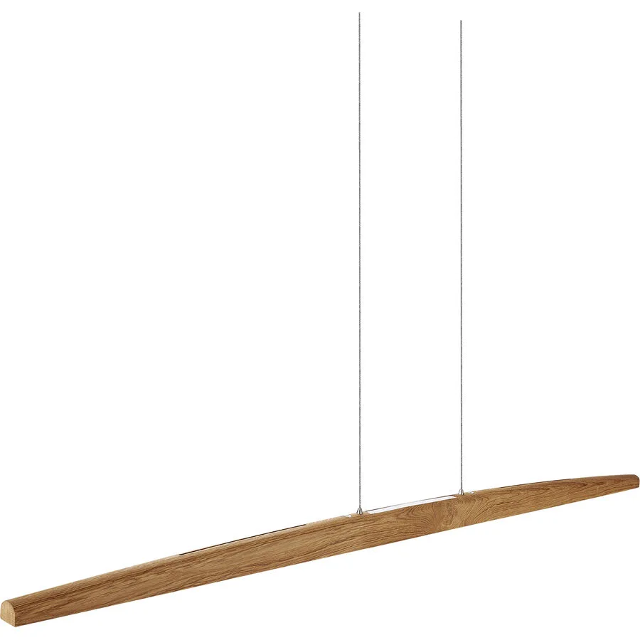 HERZBLUT Pendellampe Arco Braun/Silber Metall/Holz 170 cm 160 cm - Farbe: Silber/Braun - LED - Lichtfarbe: Extra warmweiss - Helles Neutralweiss -