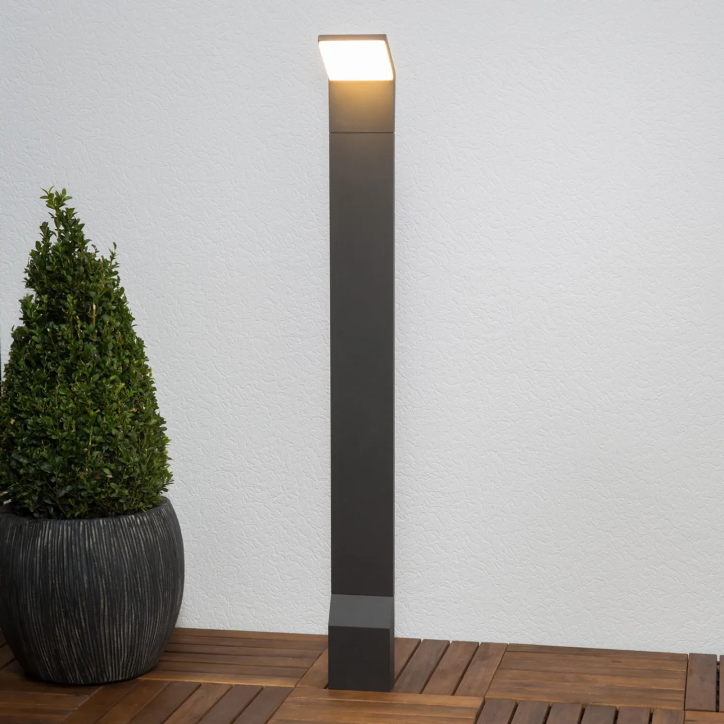 Nevio LED Gartenleuchte H100 Graphite - Lucande - Modern - Metall - Einflammig