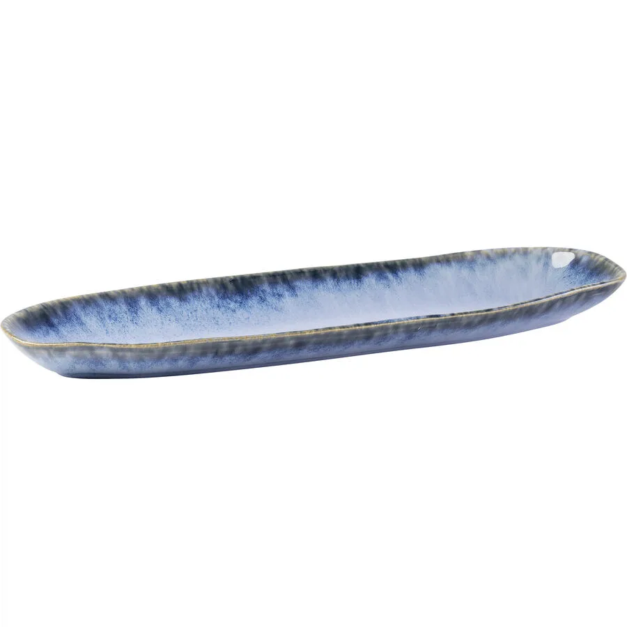 Gipfelstück Platte Wilde Schlucht Blau Keramik 11 cm 34 cm