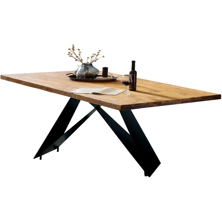 Esstisch Ruoka natur/schwarz Teak B 220 T 100 cm