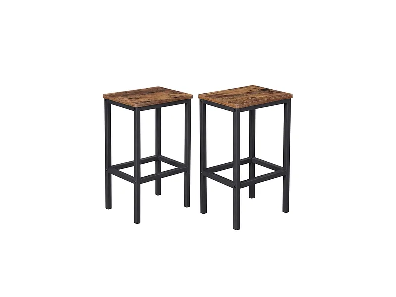 SONGMICS Set 2 Barhocker RUSTIK metall schwarz