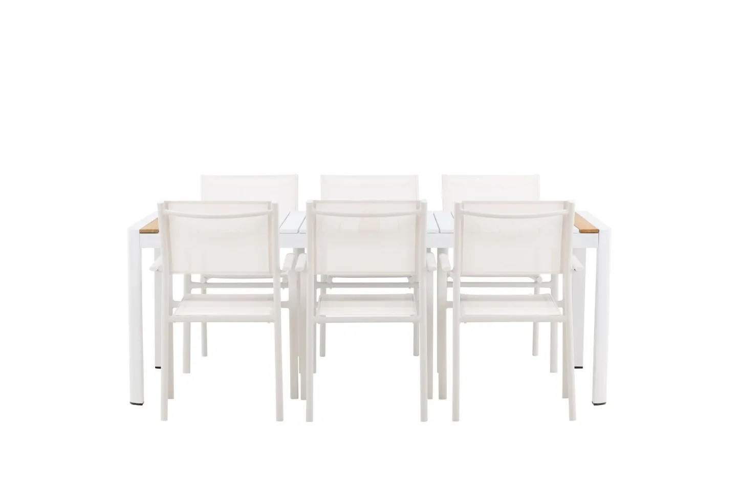 Togo Matgrupp Utomhus 200 cm Rektangulär med 6 Santorini Utestolar - Natur