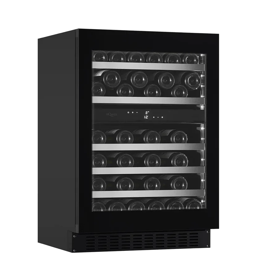 Exklusiver Einbau-Weinkühlschrank 60 cm - mQuvée WineCave Exclusive 780 60D Push/Pull, schwarz, 53 Flaschen