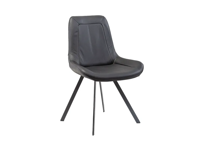 Stuhl AROSA Echtleder schwarz
