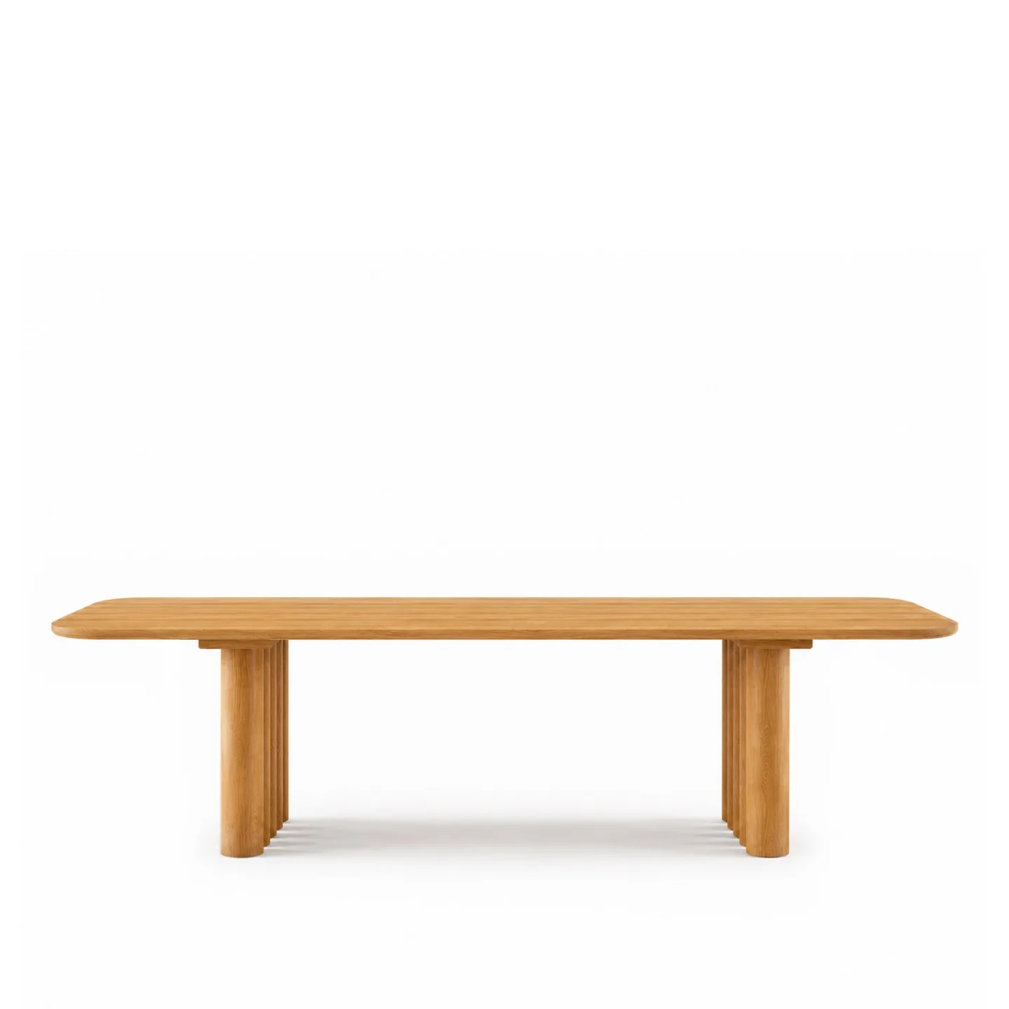 Dk3 - Plush Table Rectangular 30mm tabletop 130mm legs L300 x W100 x H72 cm Max 2 extension leaves Oak - oil - Matbord - Orange