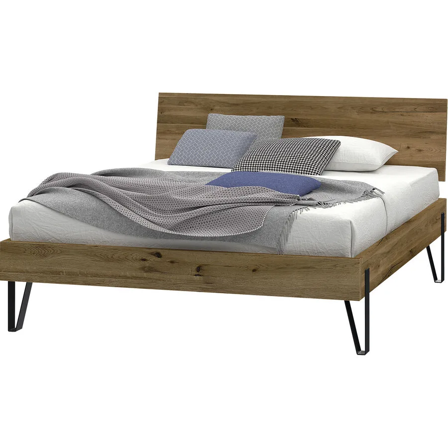 Bett Holz Werk eiche Sumpfeiche Massivholz 160 x 200 cm