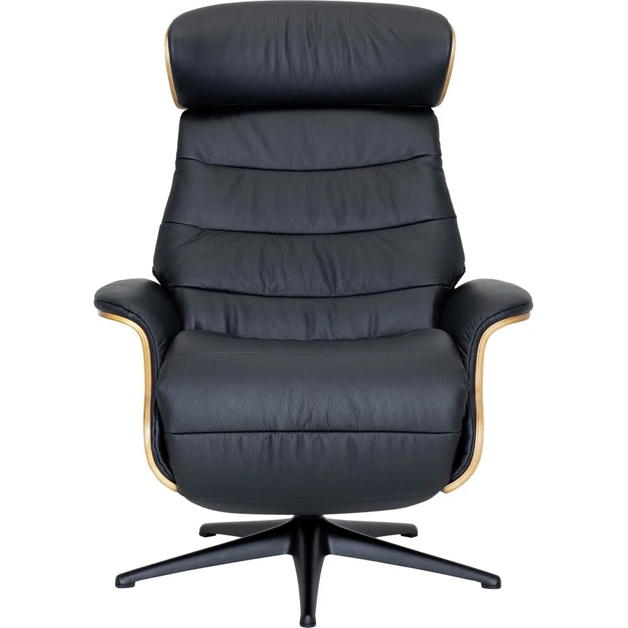 Relaxsessel Cam Schwarz Gedecktes Leder T 88 B 83 H 113 cm - Möbel Konfigurator: Traummöbel individuell zusammenstellen