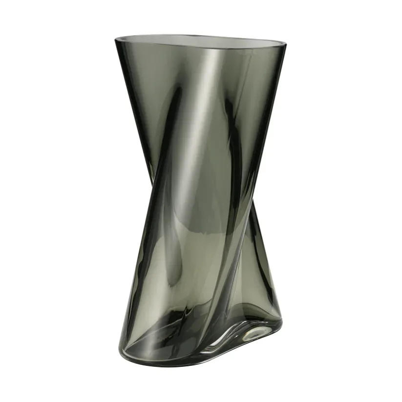 Georg Jensen Lituus Glasvase Grau, mittel