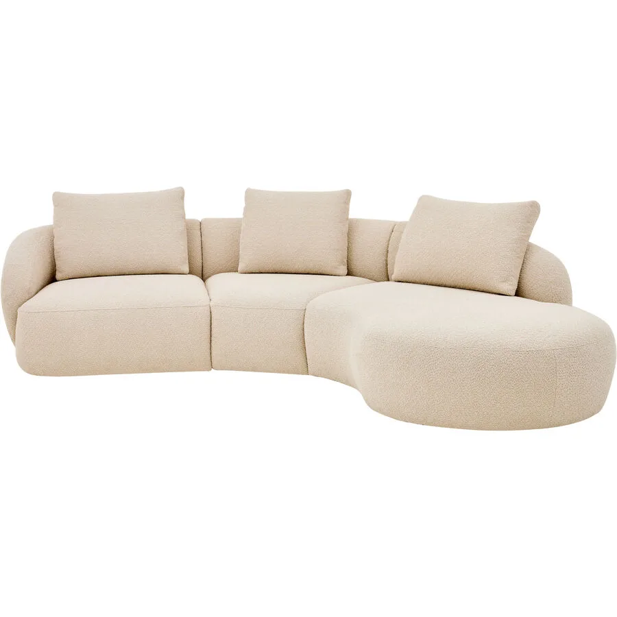 Ecksofa Koa Beige Stoff 281 cm 225 cm - Farbe: vanille