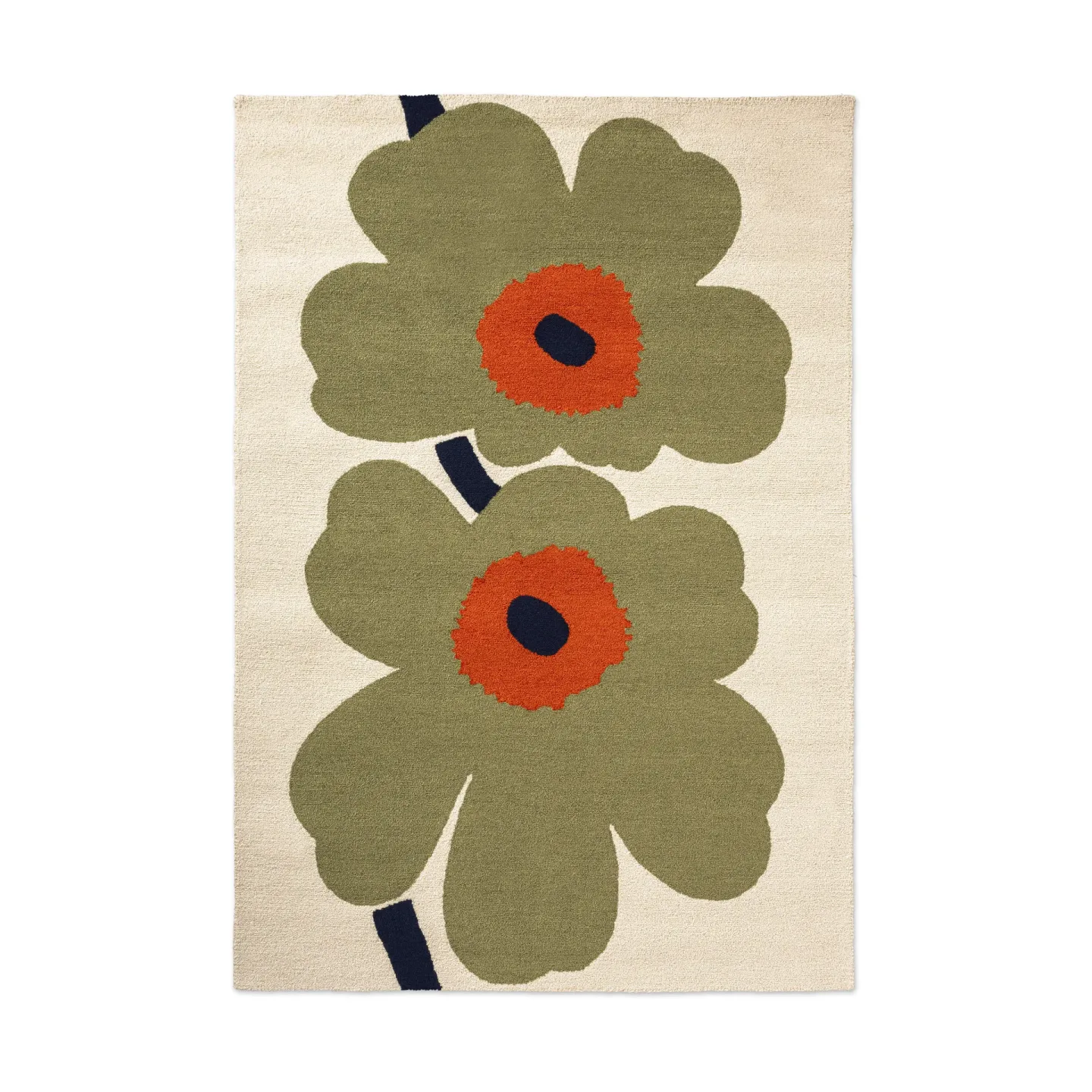 Marimekko Unikko anniversary matta outdoor Dusty green, 250x350 cm