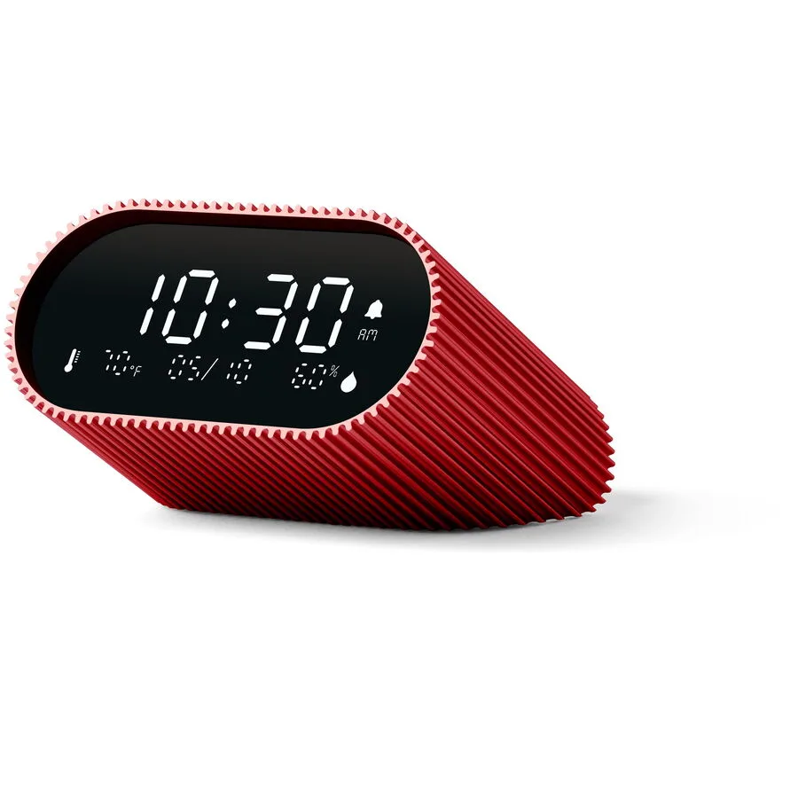 Lexon Wecker Ray Sanguine Red Aluminium B 9 cm