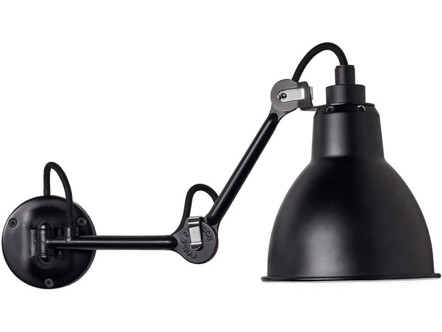 204 Vegglampe Svart - Lampe Gras - Stue - Design - Metall