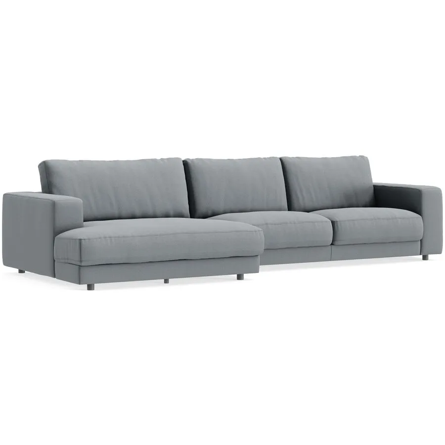 Ecksofa Ava Links Bezug: 98% Polyester, 2% Nylon grey B 350 T 150 cm - Möbel Konfigurator: Traummöbel individuell zusammenstellen