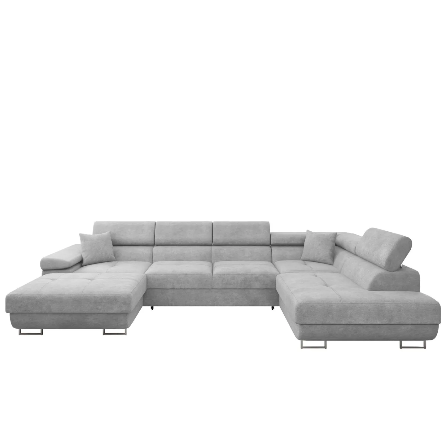 Gabina 5-sits U-formad bäddsoffa med divan och schäslong - grå