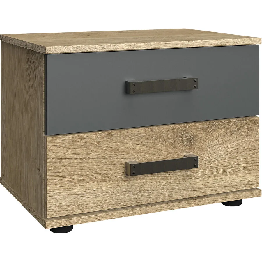 Nachttisch Jasmin Eiche, Graphit Holzwerkstoff B 52 H 40 cm